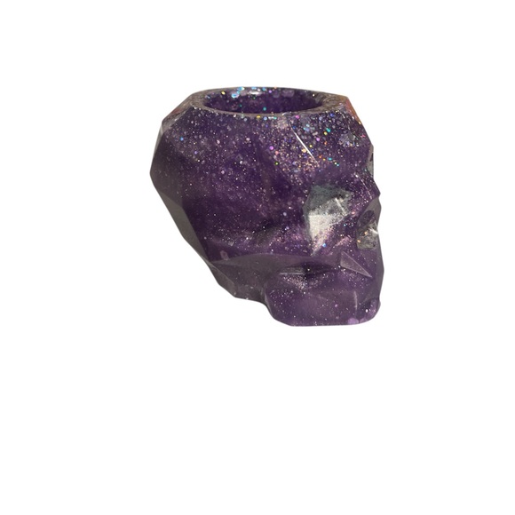 Resin Skull Makeup Holder **Multiple available** Handcrafted - Picture 4 of 15